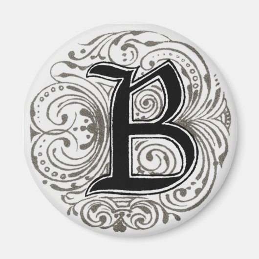 Monogram B in grijs - Magnet (Voorkant)