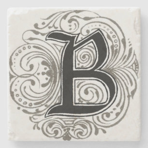  monogram "B" in grijs Stenen Onderzetter