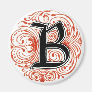 Monogram "B" in rood - Magnet