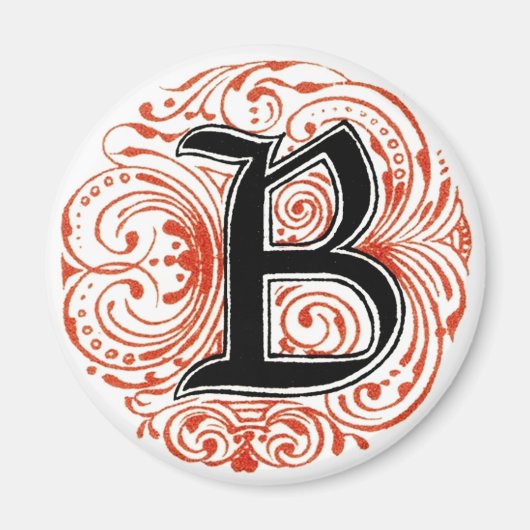 Monogram "B" in rood - Magnet (Voorkant)
