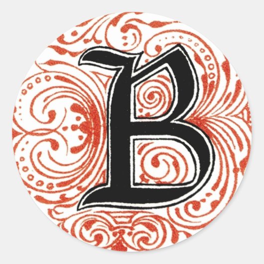 Monogram B in rood - Sticker (Voorkant)