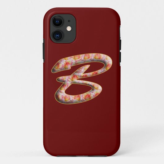 Monogram B in Rozen Patroon Iphone 5 hoesjes (Achterkant)