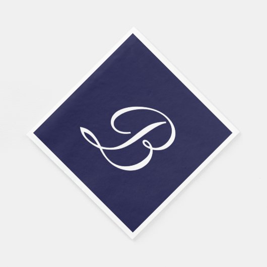 Monogram 'B' in wit schrift Servet (Hoek)