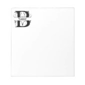 Monogram B Initiaal Briefpapier Notitieblok (Voorkant)