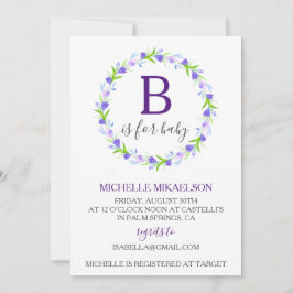 Monogram B is voor Baby shower Kaart