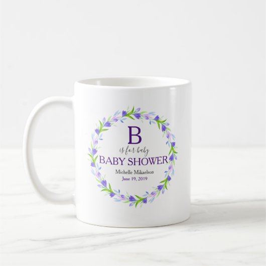 Monogram B is voor Baby shower Koffiemok (Links)
