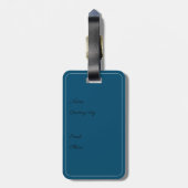 Monogram B kobalt waterverf bloem Bagagelabel (Achterkant verticaal)