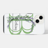 Monogram B Lavendel Eucalyptus  iPhone Hoesje (Achterkant horizontaal)