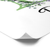 Monogram B Lavendel Eucalyptus kinderkamer Poster (Hoek)