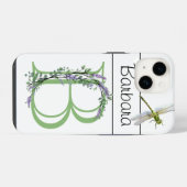 Monogram B, Lavendel Eucalyptus, libel iPhone Hoesje (Achterkant horizontaal)