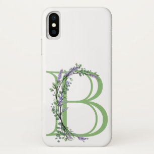 Monogram B lavender Eucalyptus Case-Mate iPhone Case