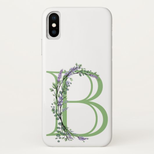 Monogram B lavender Eucalyptus Case-Mate iPhone Case (Achterkant)