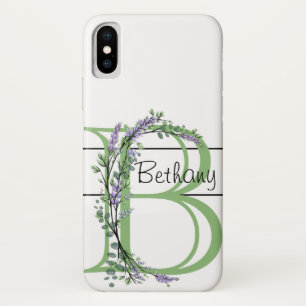 Monogram B lavender Eucalyptus Case-Mate iPhone Case