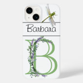 Monogram B, lavender Eucalyptus, dragonfly Case-Mate iPhone Case (Achterkant)