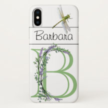 Monogram B Lavender Eucalyptus met Dragonfly