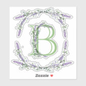 Monogram B lavender Eucalyptus Sticker (Vel)