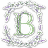 Monogram B lavender Eucalyptus Sticker (Voorkant)