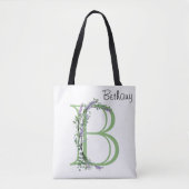 Monogram B lavender Eucalyptus Tote Bag (Voorkant)