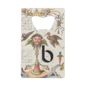 Monogram B, letter B, alfabet B, monogram A+B Creditkaart Flessenopener (Voorkant)