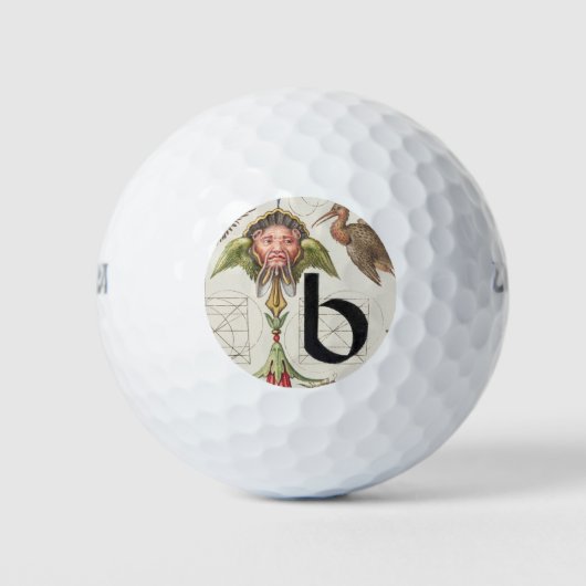 Monogram B, letter B, alfabet B, monogram A+B Golfballen (Voorkant)