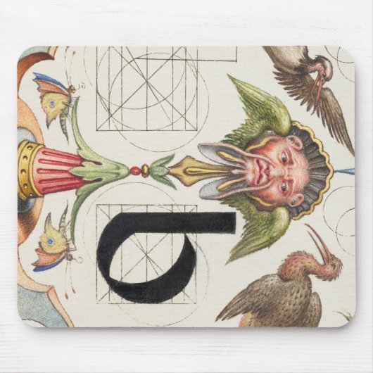 Monogram B, letter B, alfabet B, monogram A+B Muismat (Voorkant)