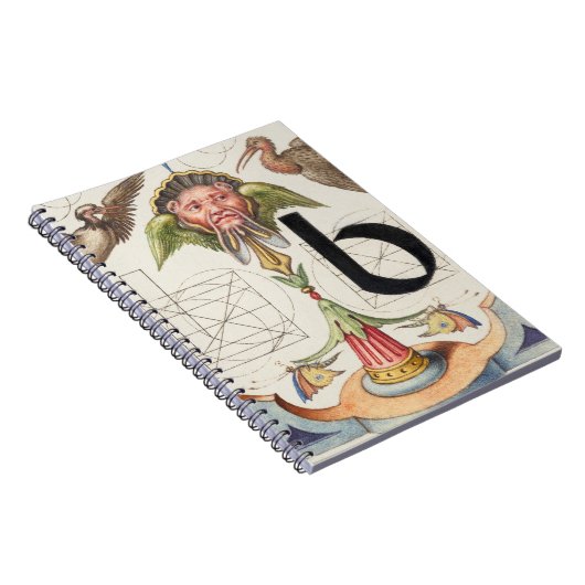 Monogram B, letter B, alfabet B, monogram A+B Notitieboek (Rechterzijde)