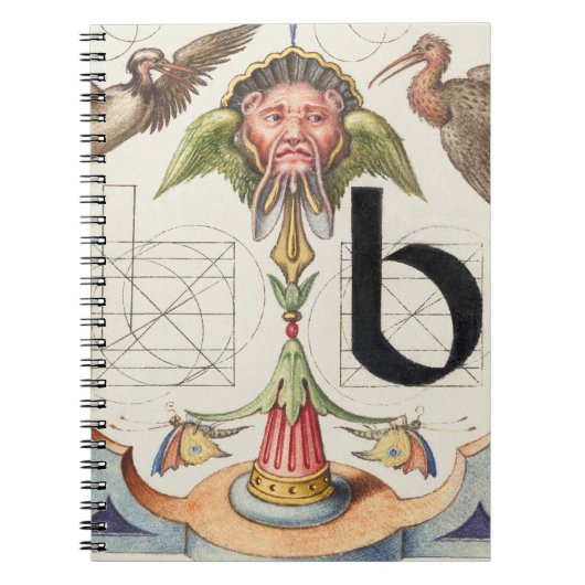 Monogram B, letter B, alfabet B, monogram A+B Notitieboek (Voorkant)