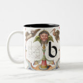 Monogram B, letter B, alfabet B, monogram A+B Tweekleurige Koffiemok (Links)