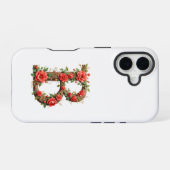 Monogram B met bloemen iPhone 16 Hoesje (Achterkant horizontaal)