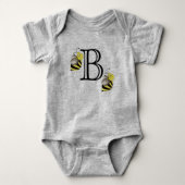 Monogram B Monogrammen Bumblebee Gele Bumble Bee Romper (Voorkant)