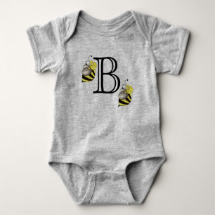 Monogram B Monogrammen Bumblebee Gele Bumble Bee Romper