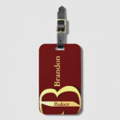 Monogram B Naam Gepersonaliseerd Bagagelabel (Voorkant (verticaal))