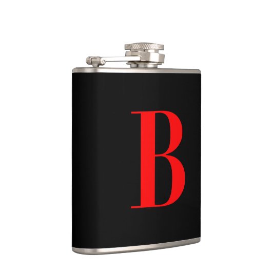 Monogram B op zwart Heupfles (Rechts)