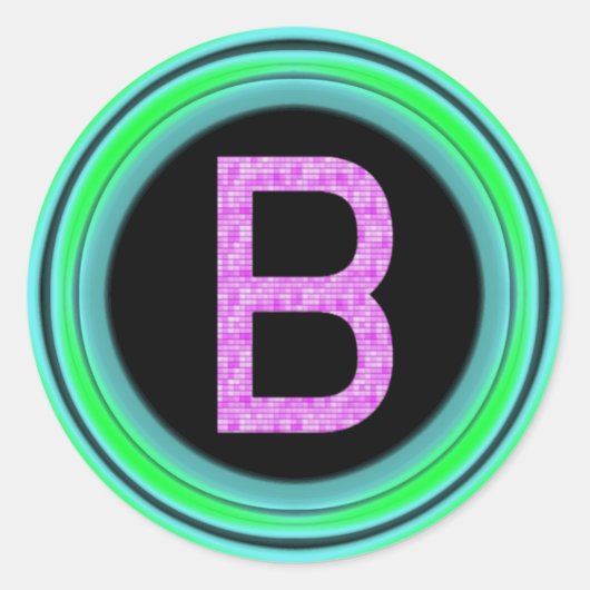 Monogram "B" Ronde Sticker (Voorkant)