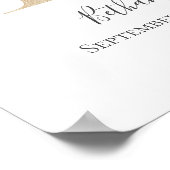 Monogram B Roze witte Floral Gold Letter Neursery Poster (Hoek)