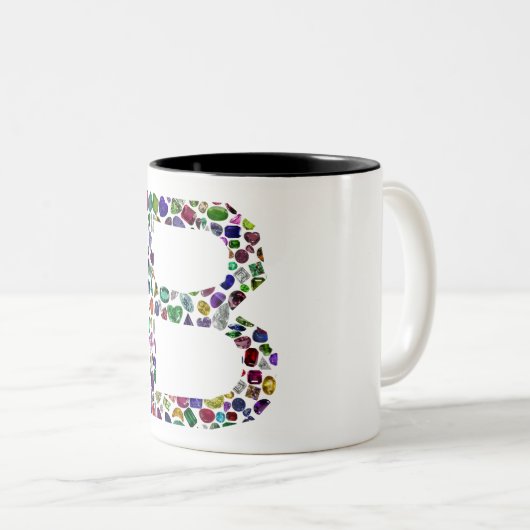 Monogram B Tweekleurige Koffiemok (Voorkant rechts)