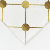 Monogram B van het witte en goudpuntenrooster Fleece Deken (Hoek)