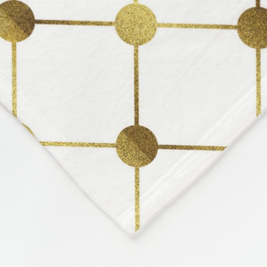 Monogram B van het witte en goudpuntenrooster Fleece Deken (Hoek)