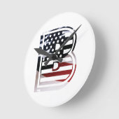 Monogram B Verenigde Staten vlag Ronde Klok (Hoek)