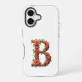 Monogram B with flowers iPhone 16 Hoesje (Achterkant)