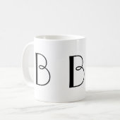 Monogram B Zwarte en Witte Moderne KoffieMok (Voorkant links)