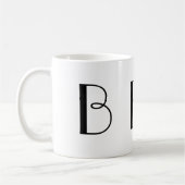 Monogram B Zwarte en Witte Moderne KoffieMok (Links)