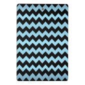 Monogram Baby Blauw & Zwarte Chevron Stripes Mini Klembord (Achterkant)
