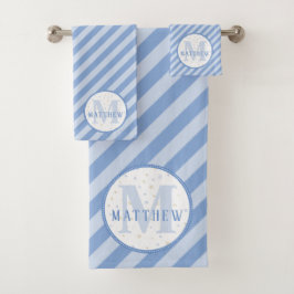Monogram Baby Blue Bad Handdoek