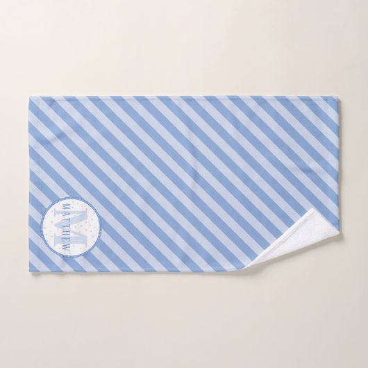 Monogram Baby Blue Bad Handdoek (Handdoek)