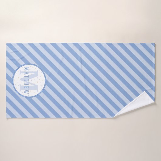 Monogram Baby Blue Badhanddoek (Badhanddoek)
