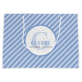 Monogram Baby Blue Large Gift Bag Groot Cadeauzakje
