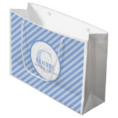 Monogram Baby Blue Large Gift Bag Groot Cadeauzakje (Voorkant Gekanteld)