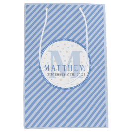 Monogram Baby Blue Medium Gift Bag Cadeauzakje