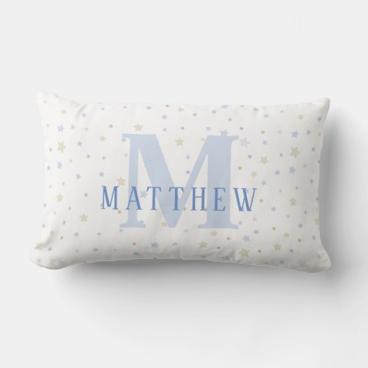Monogram Baby Blue Nursery Decor Pillow Kussen (Voorkant)